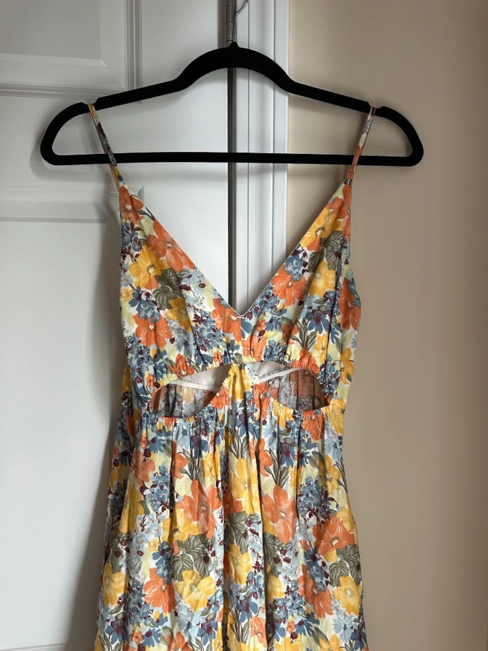 Francesca’s Orange Floral Dress – Size S